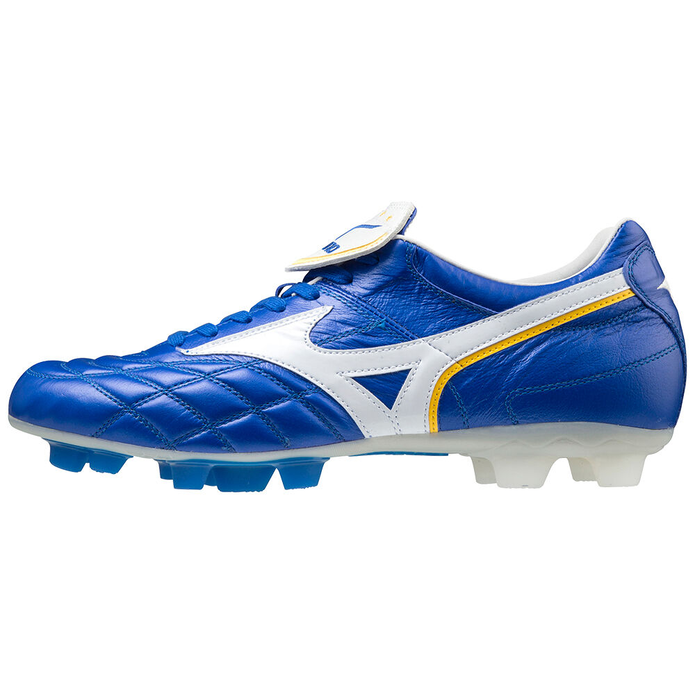 Botas de Futbol Mizuno Wave Cup Legend Hombre Blancas/Azules/Amarillo Baratas TXMQ-81346